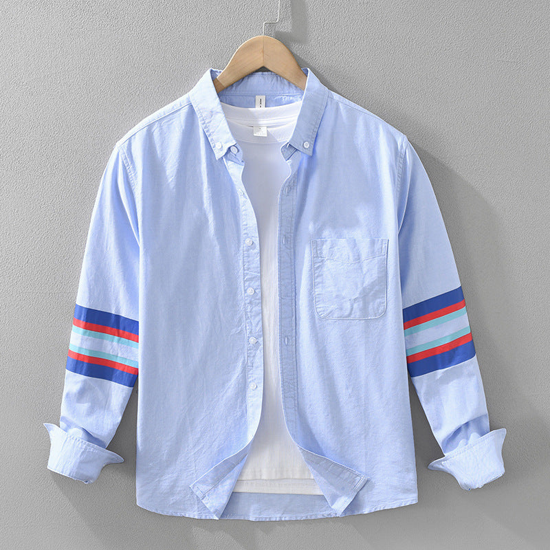 WHITE LINEN SHIRT WITH STRIPES