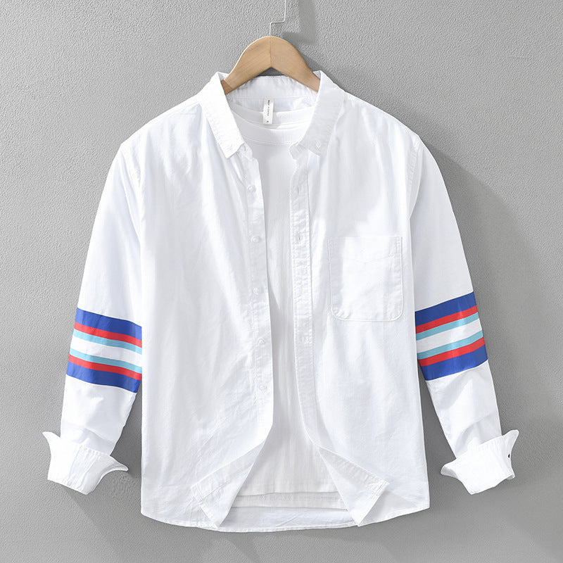 WHITE LINEN SHIRT WITH STRIPES