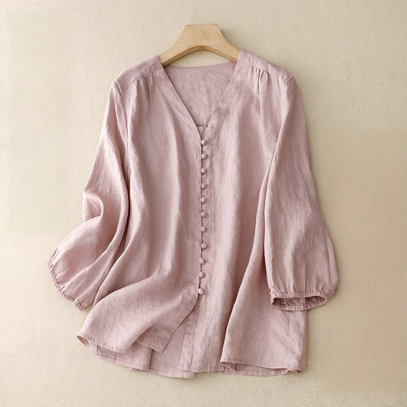 PINK LINEN SHIRT