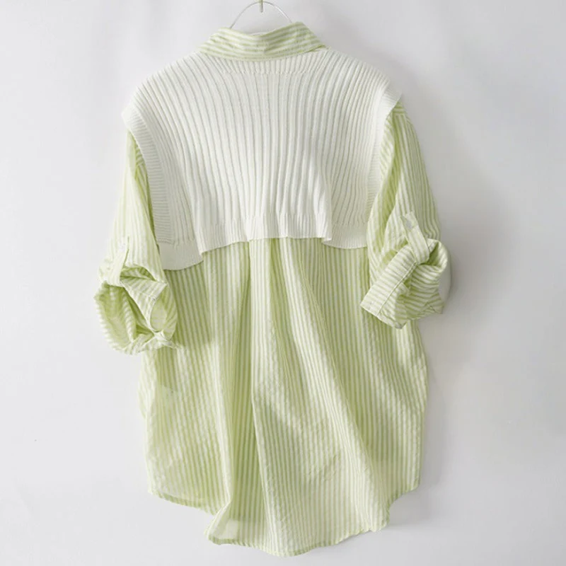 LIGHT GREEN LINEN SHIRT WITH SCARF