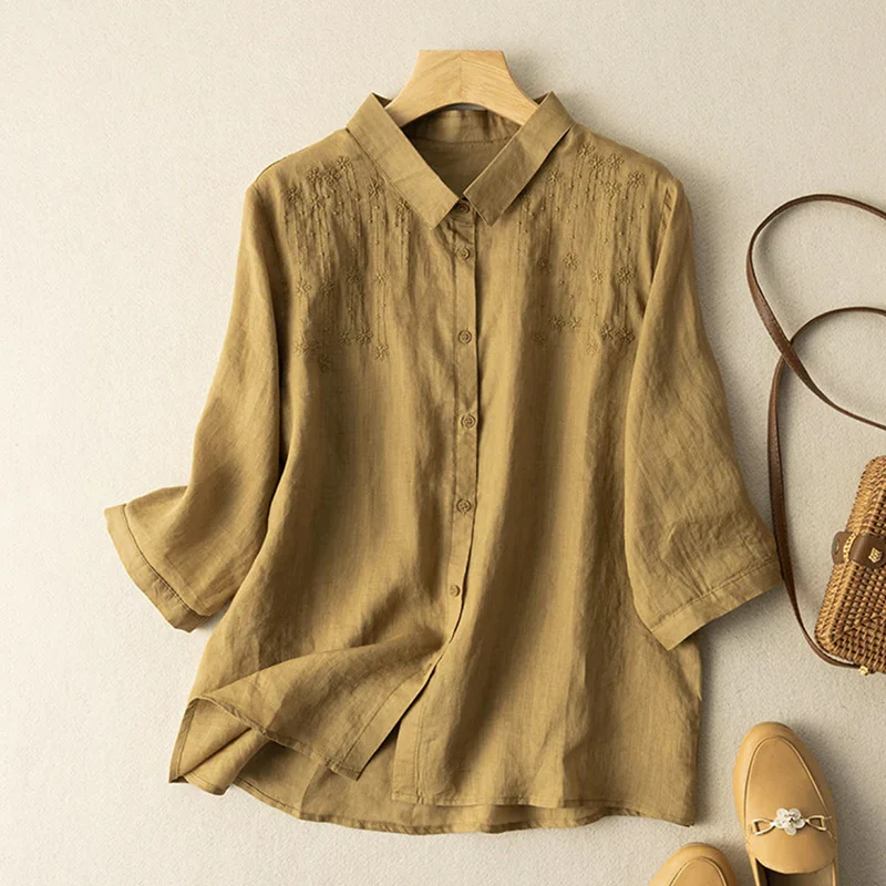 GREEN LINEN SHIRT