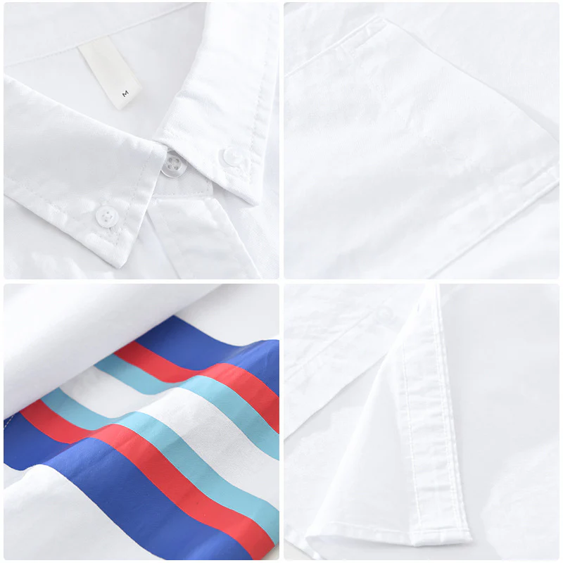 WHITE LINEN SHIRT WITH STRIPES