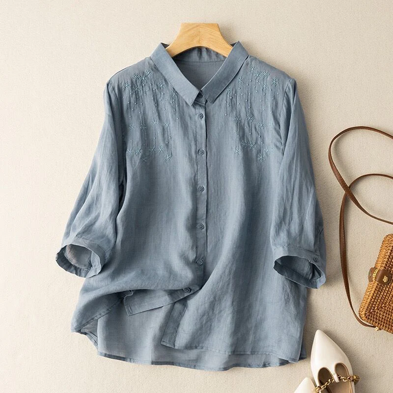 GREEN LINEN SHIRT
