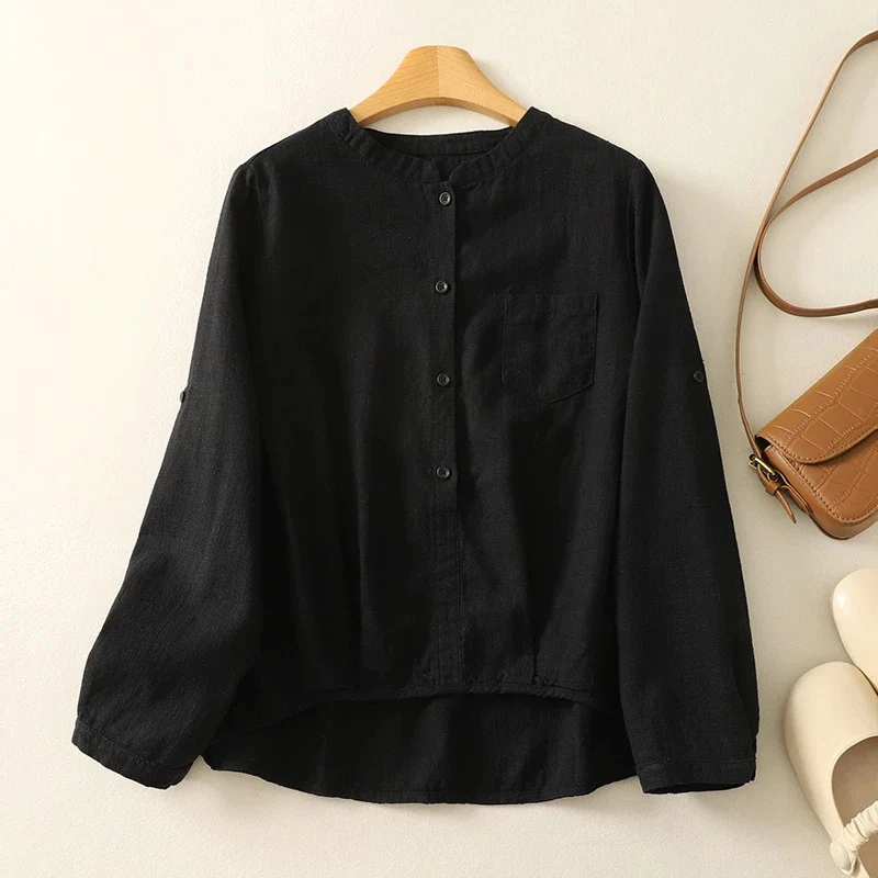 BLACK LINEN SHIRT
