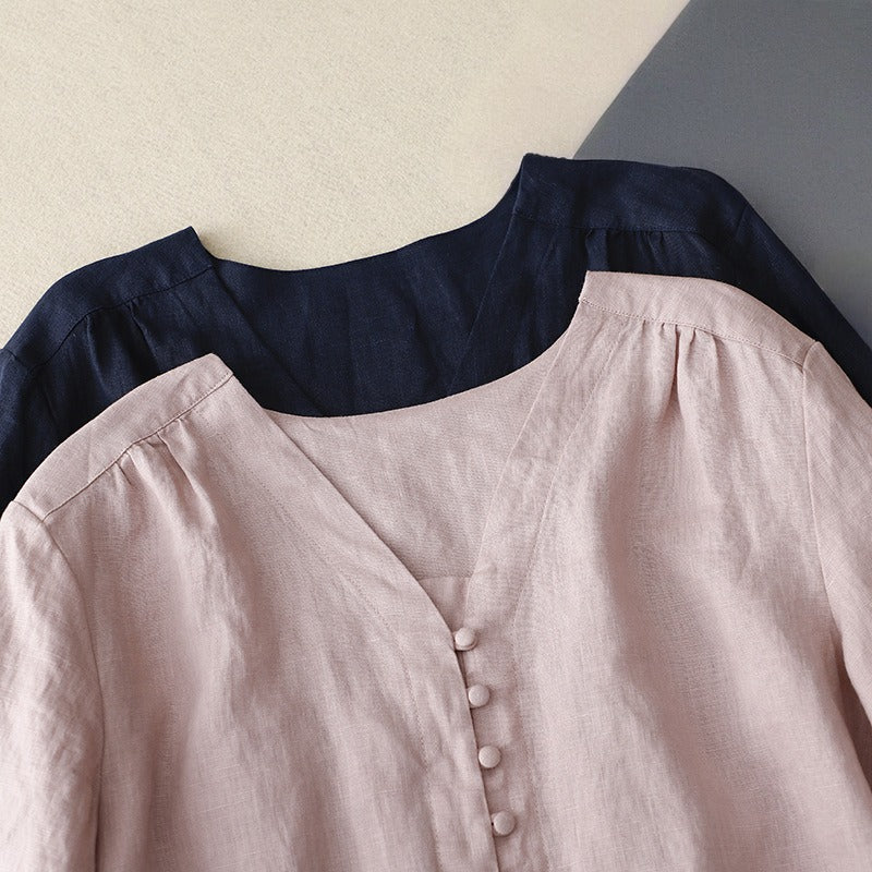 PINK LINEN SHIRT