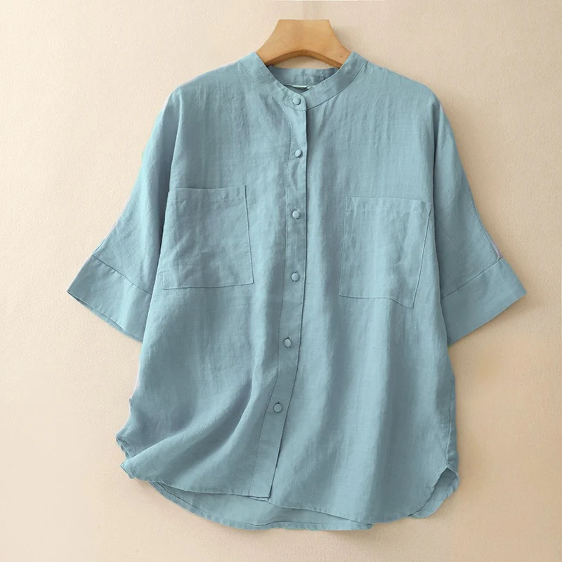 LIGHT BLUE LINEN SHIRT