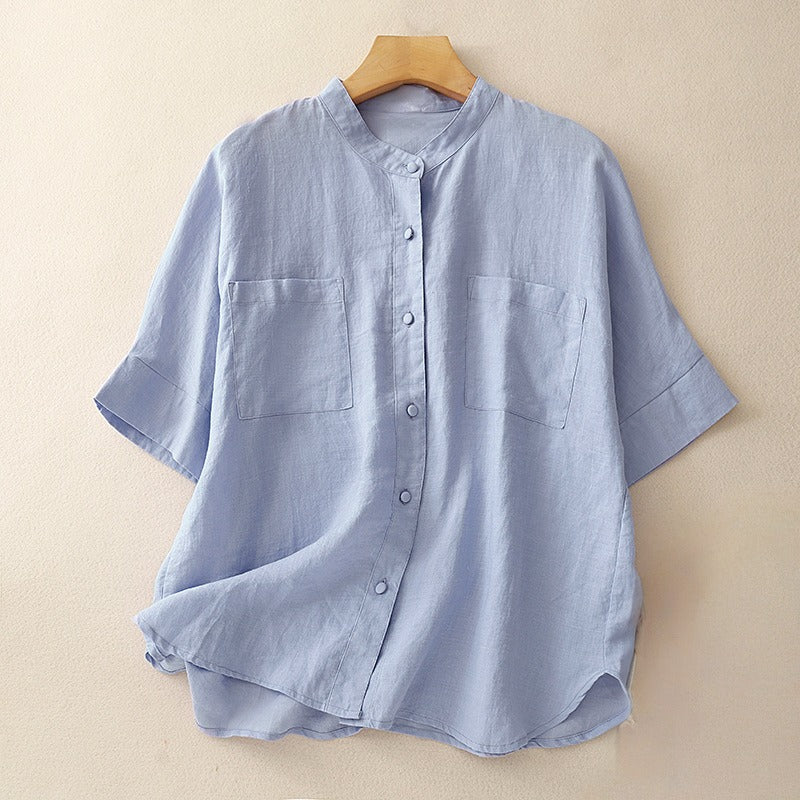 LIGHT BLUE LINEN SHIRT