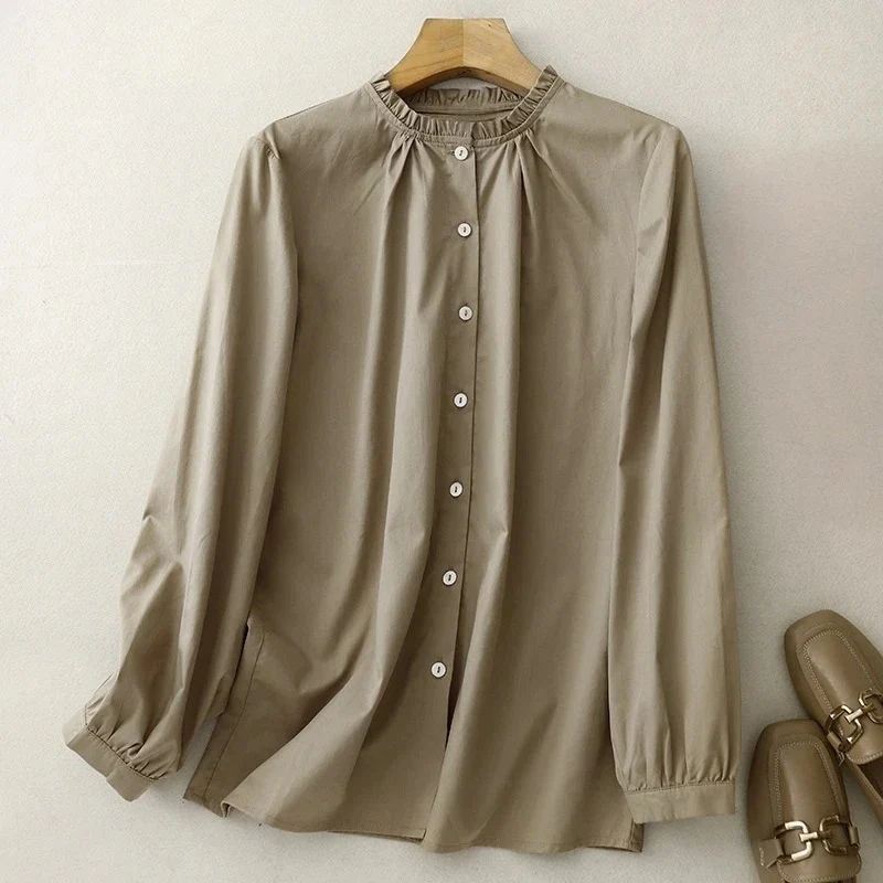 BROWN TENCEL SHIRT