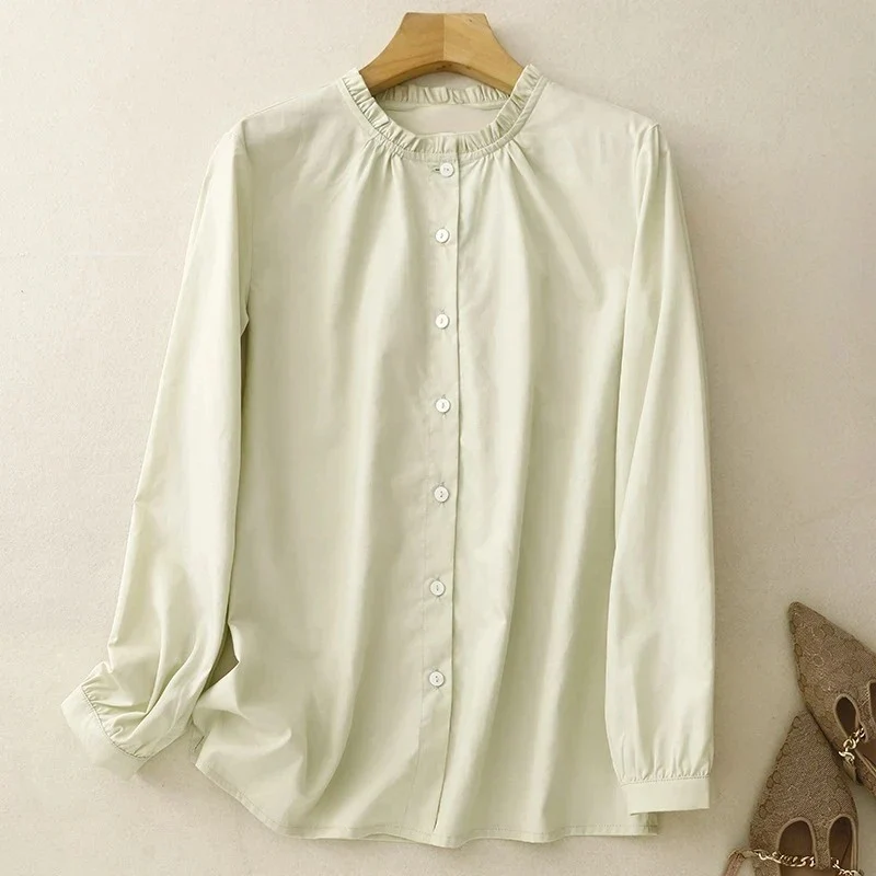 BROWN TENCEL SHIRT