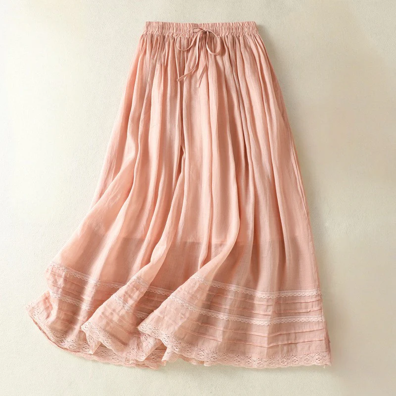 WHITE COTTON FLARED SKIRT