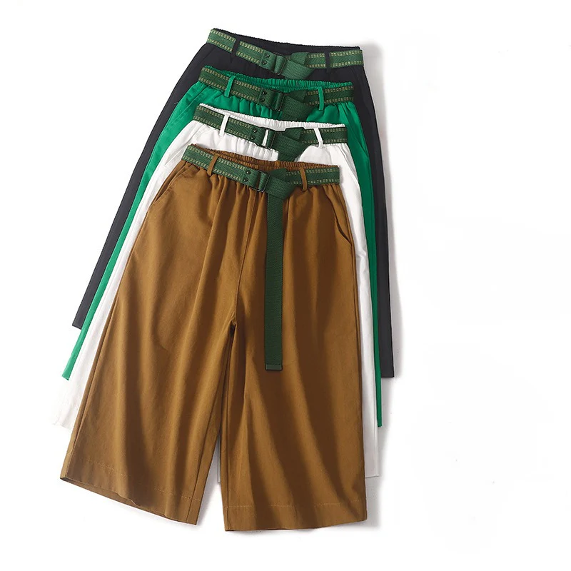 WITH A BELT LINEN SHORTS