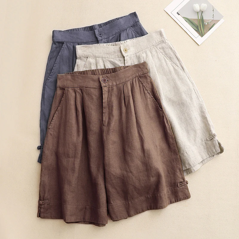 LINEN SHORTS WITH POCKETS