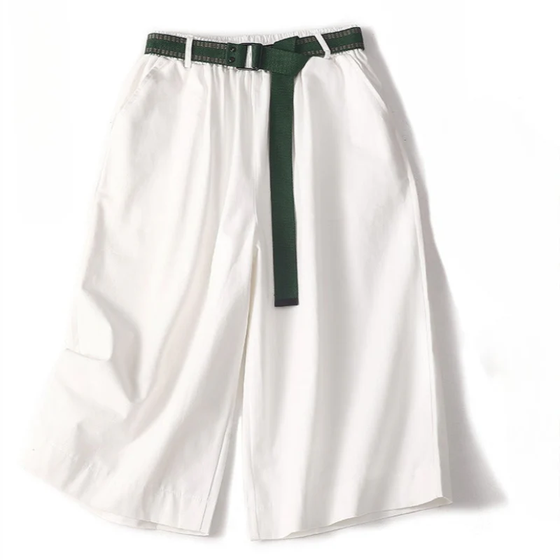 WITH A BELT LINEN SHORTS