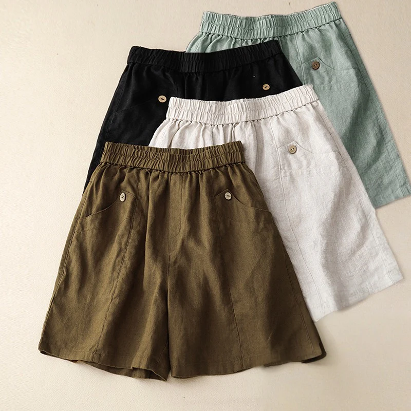 LINEN SHORTS WITH POCKETS