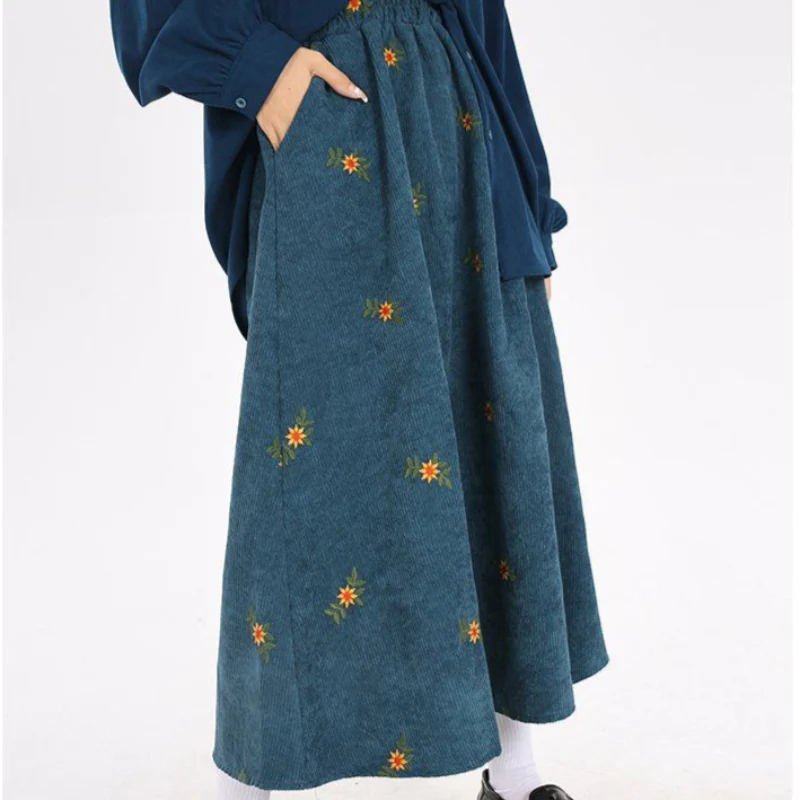 VINTAGE PRINT LINEN SKIRT