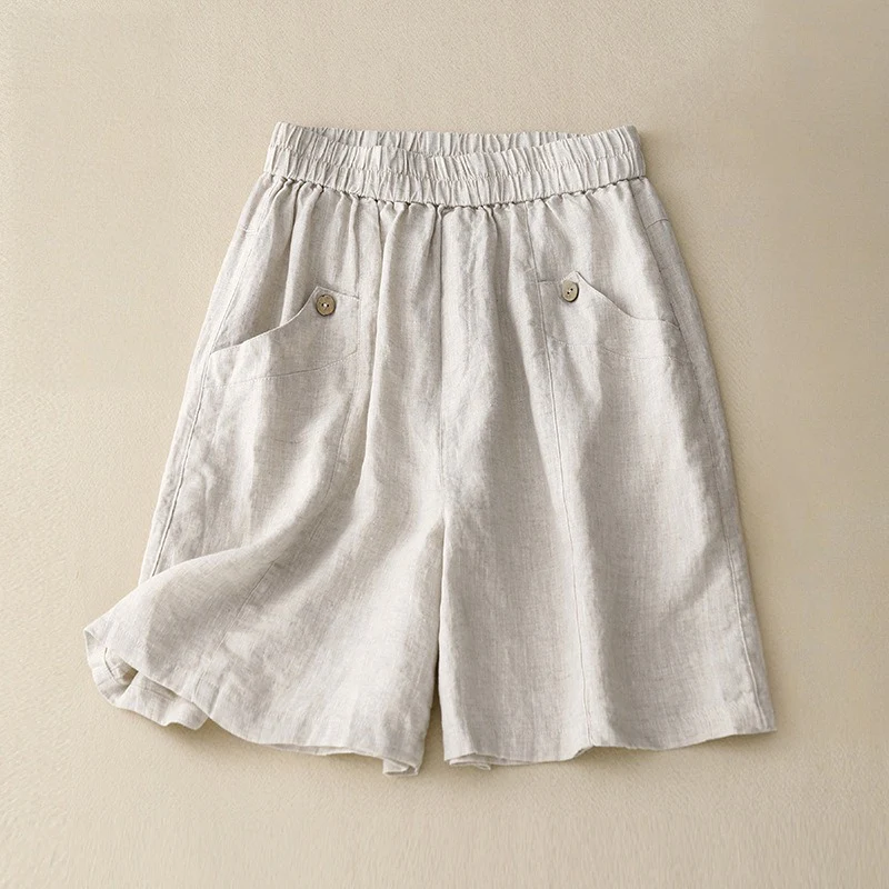LINEN SHORTS WITH POCKETS