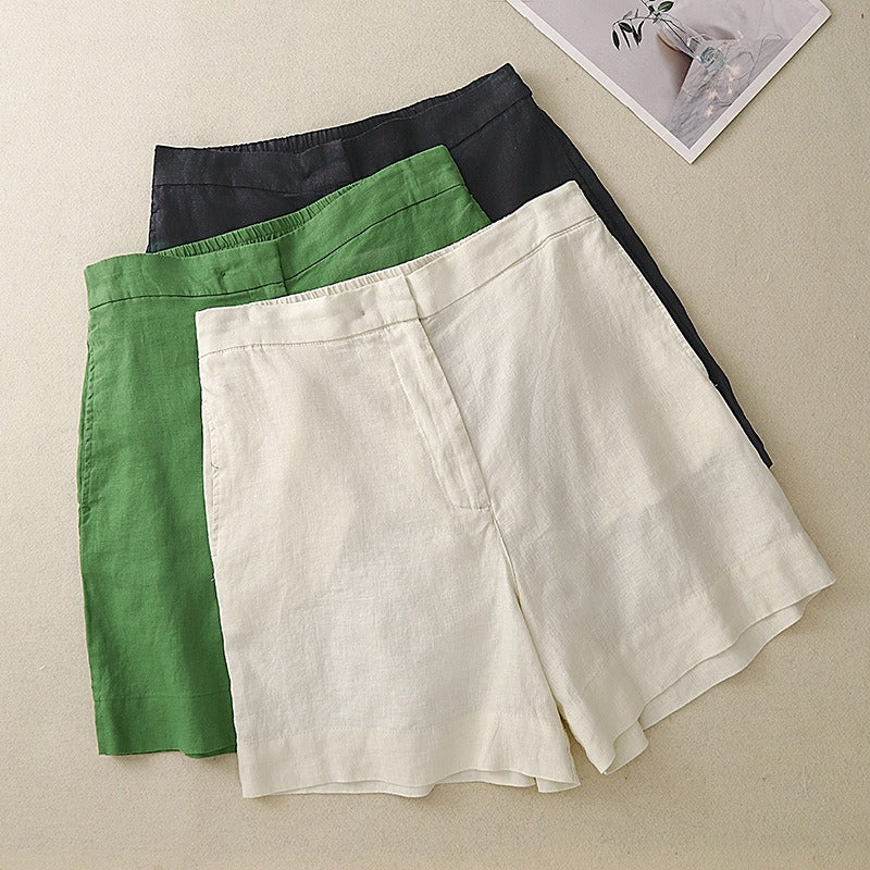 RETRO-STYLE LINEN SHORTS