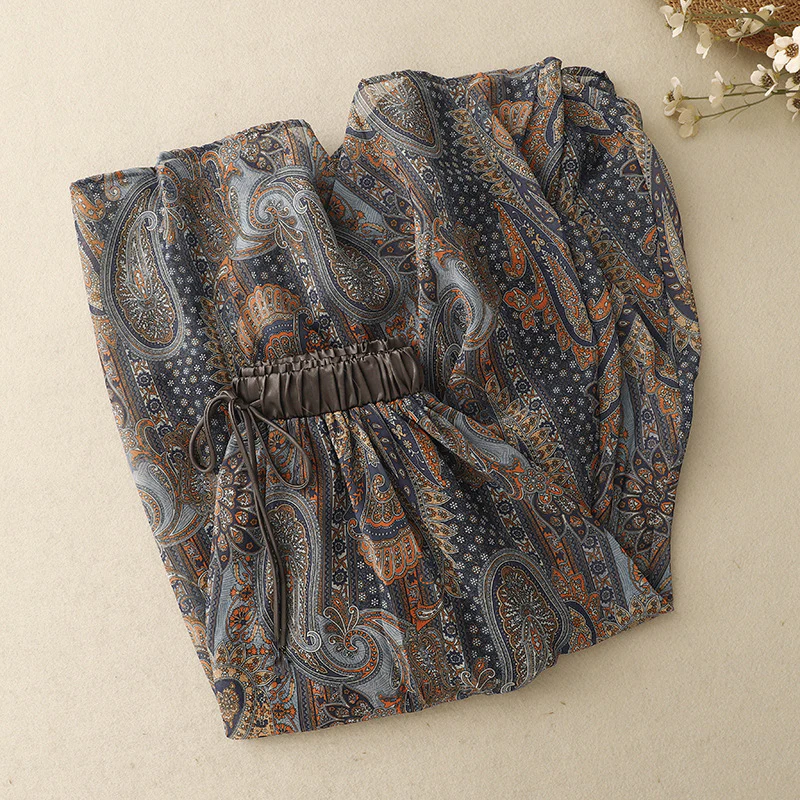 VINTAGE PATTERNED LINEN SKIRT