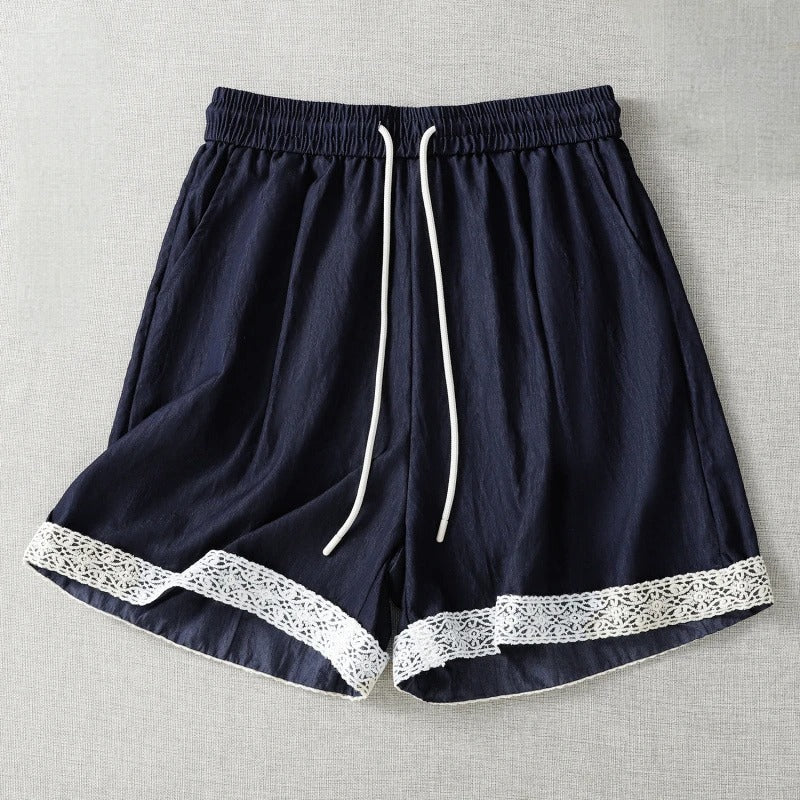 NAVY BLUE LINEN SHORTS
