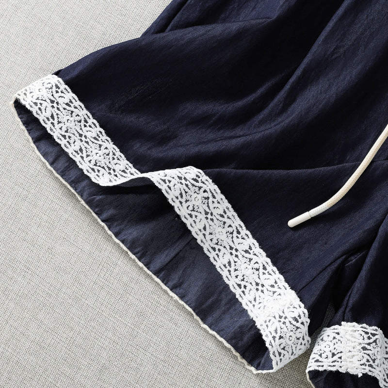 NAVY BLUE LINEN SHORTS