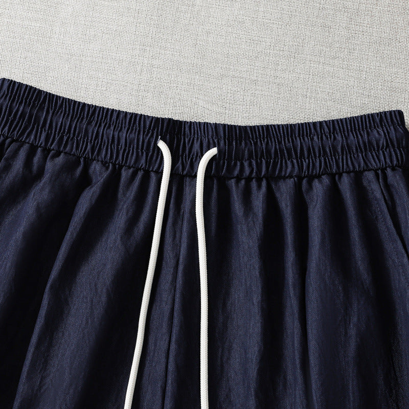 NAVY BLUE LINEN SHORTS