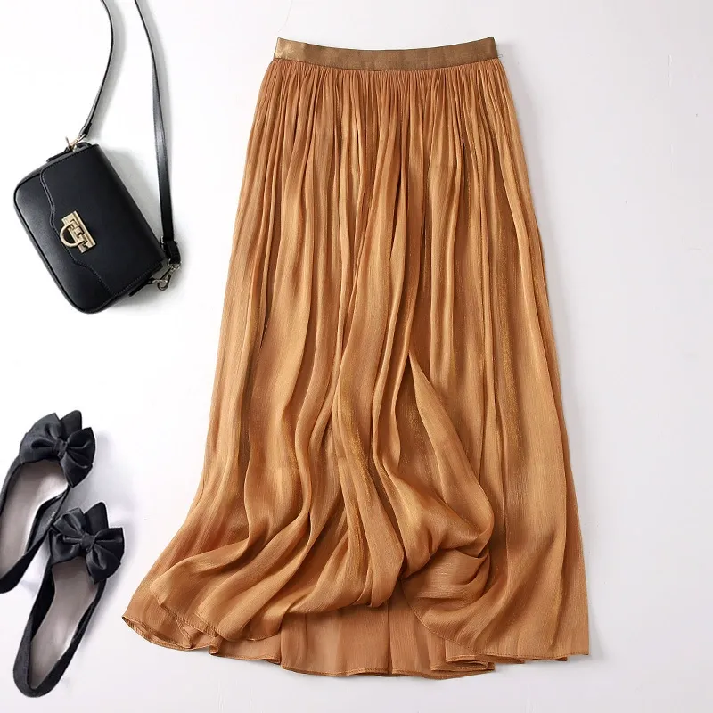 BROWN FLARED SKIRT
