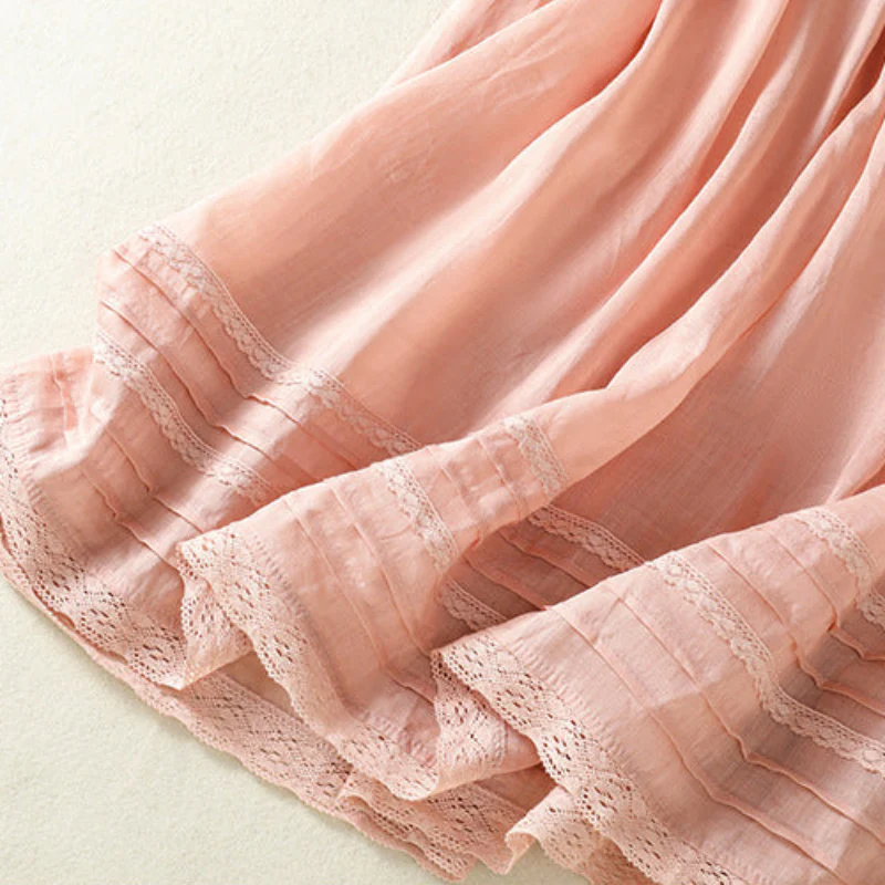 WHITE COTTON FLARED SKIRT