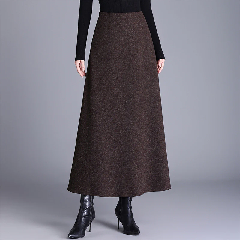 BROWN CASHMERE SKIRT