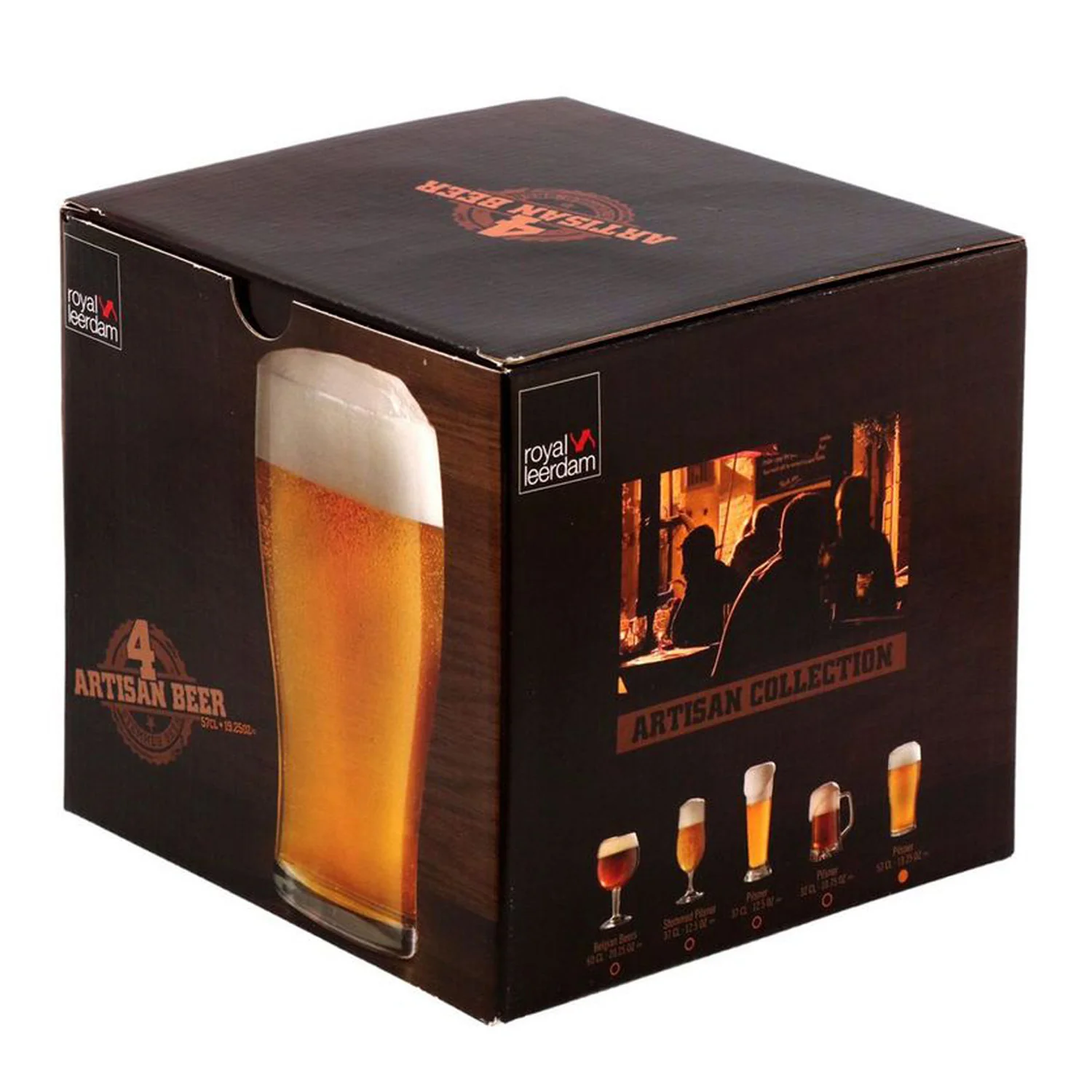 SET 4 VASOS ARTISAN PINTA 570ML