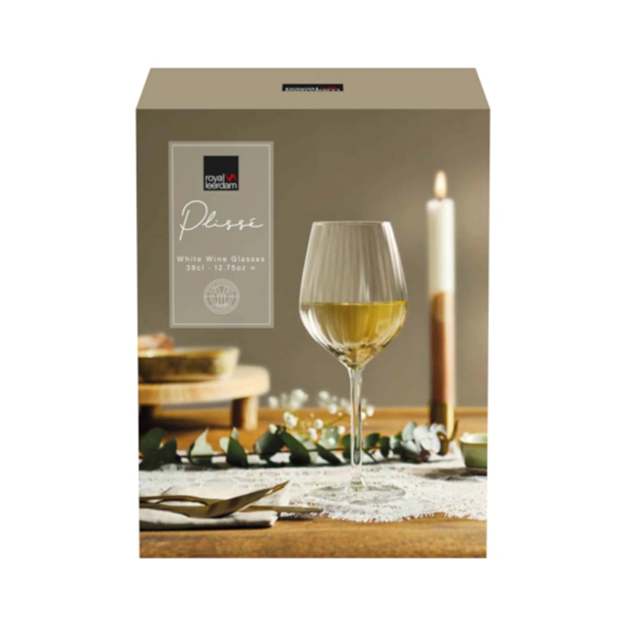 SET 4 COPAS VINO BLANCO PLISSE 380 ML