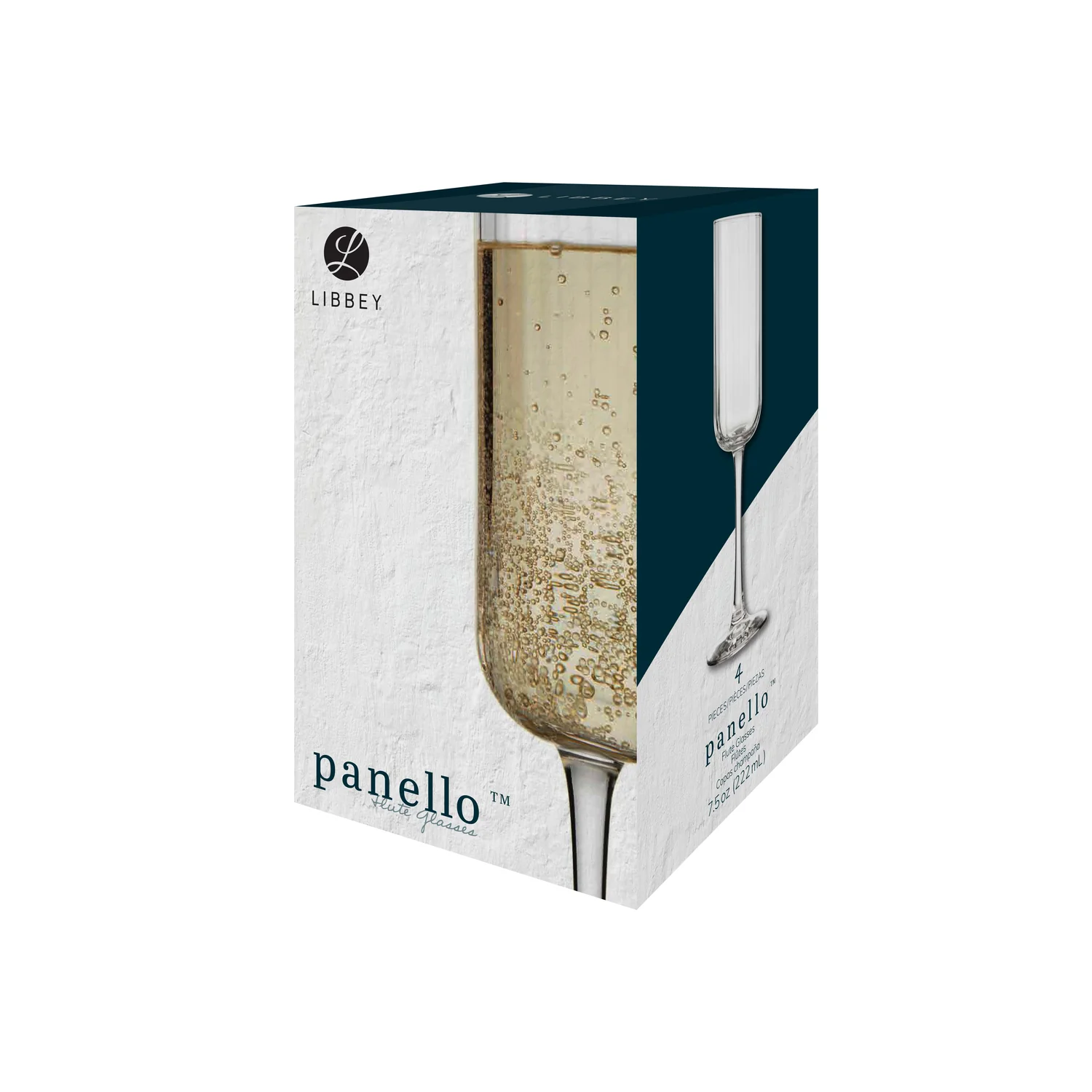 SET 4 COPAS ESPUMANTE FLAUTA PANELLO 221 ML