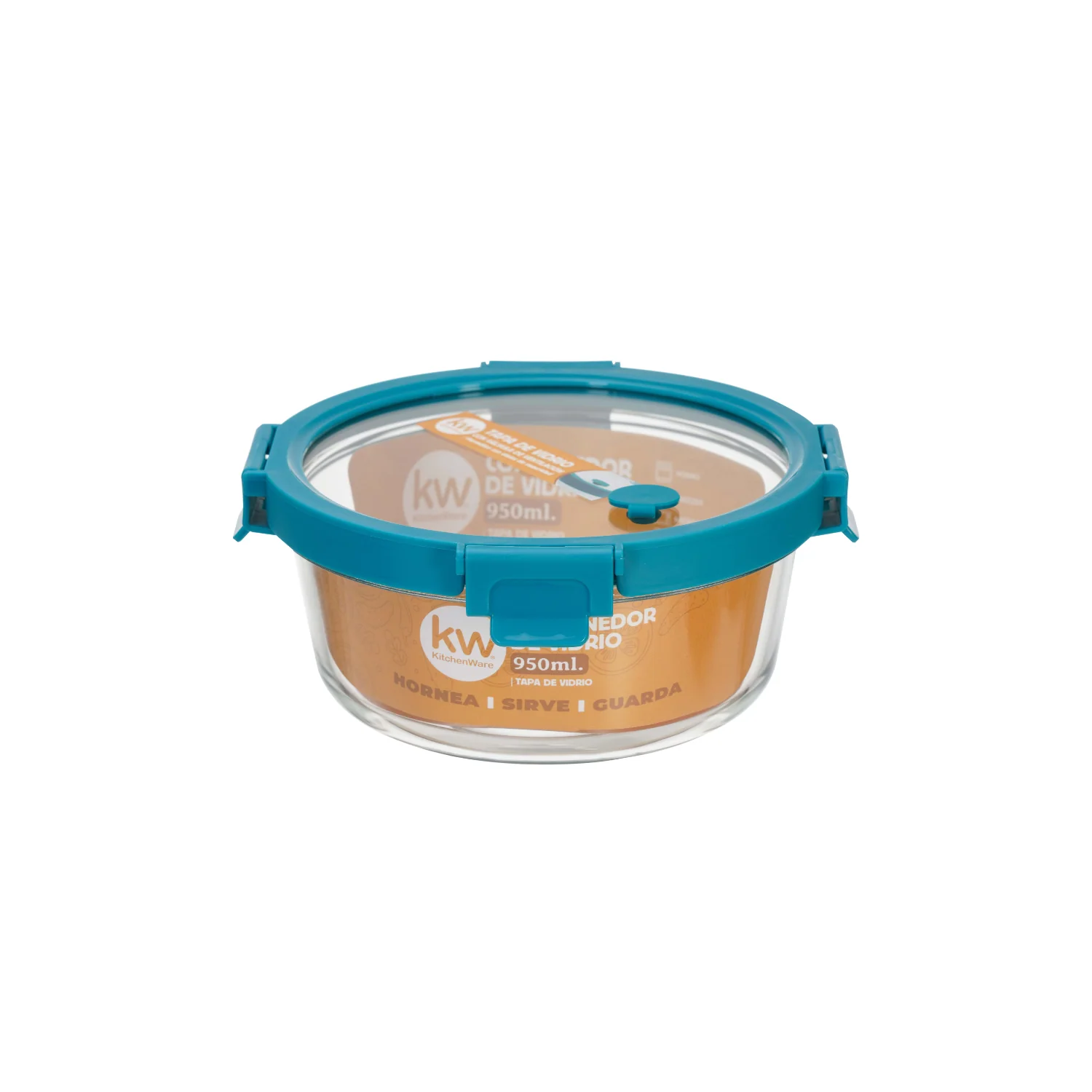 CONTENEDOR TAPA CLICK VIDRIO REDONDO 950ML