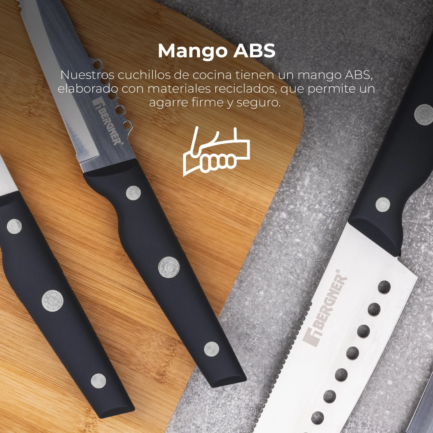 SET 3 CUCHILLOS ACERO INOXIDABLE REECO