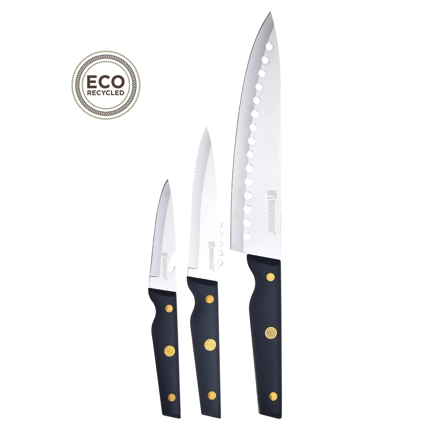 SET 3 CUCHILLOS ACERO INOXIDABLE REECO