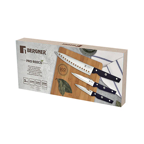 SET 3 CUCHILLOS ACERO INOXIDABLE REECO