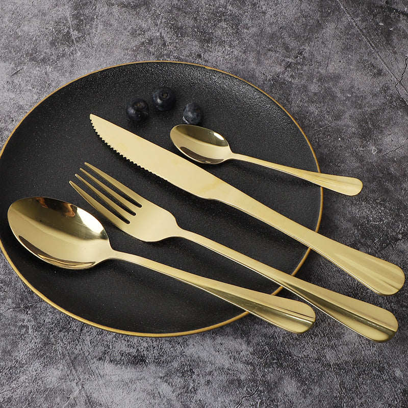 SET CUBERTERÍA 24PZ CAPRI GOLD ACERO INOXIDABLE