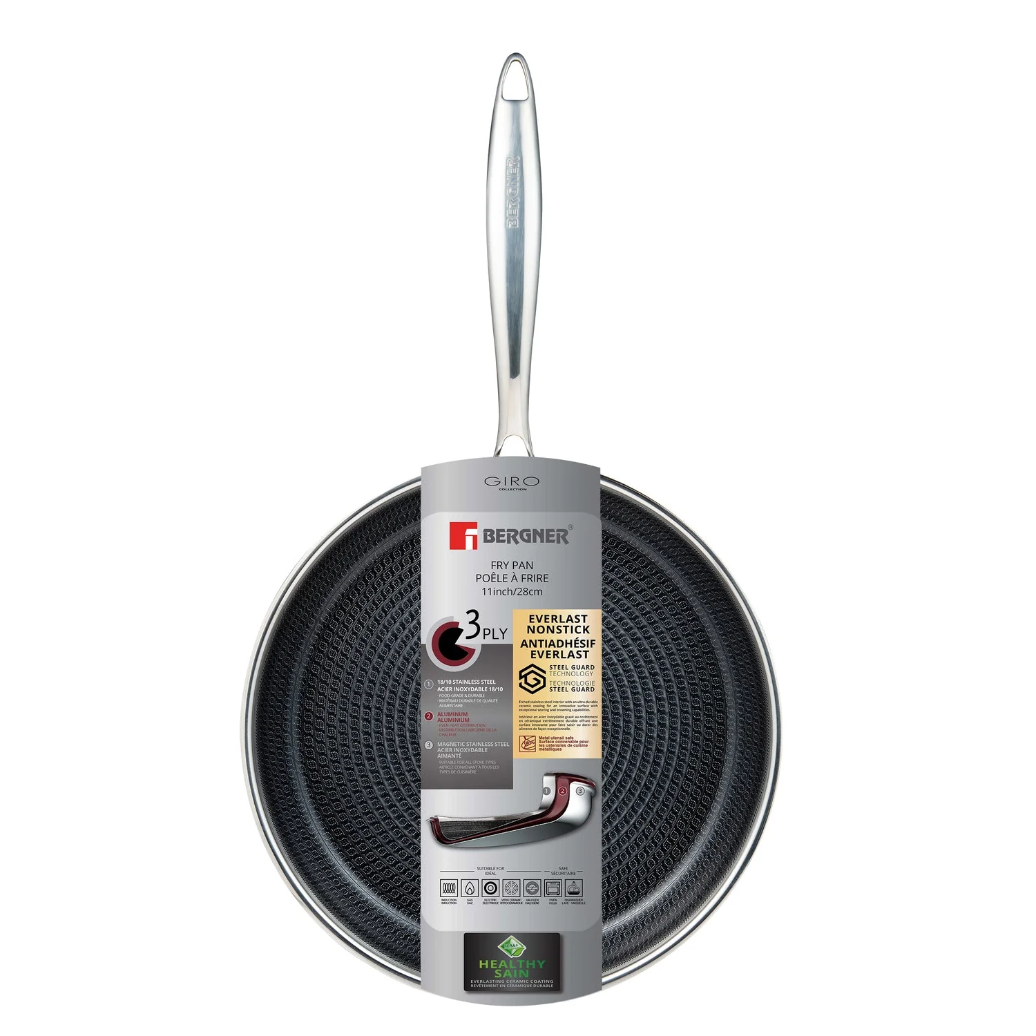 SARTEN 24 CM ACERO INOXIDABLE GIRO-BG