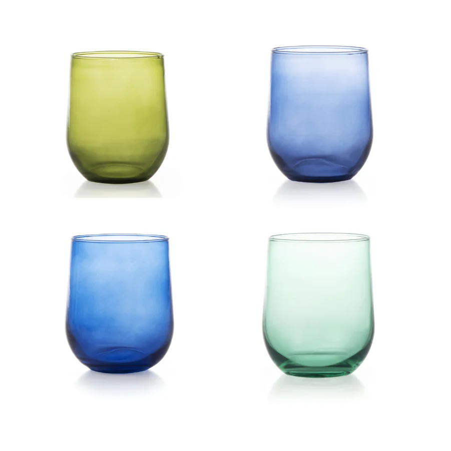 SET 4 VASOS STEMLESS COLORS 497 ML