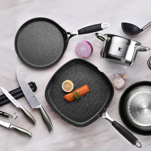 SET 3 CUCHILLOS + BARRA MAGNETICA ACERO INOX MIDNIGHT