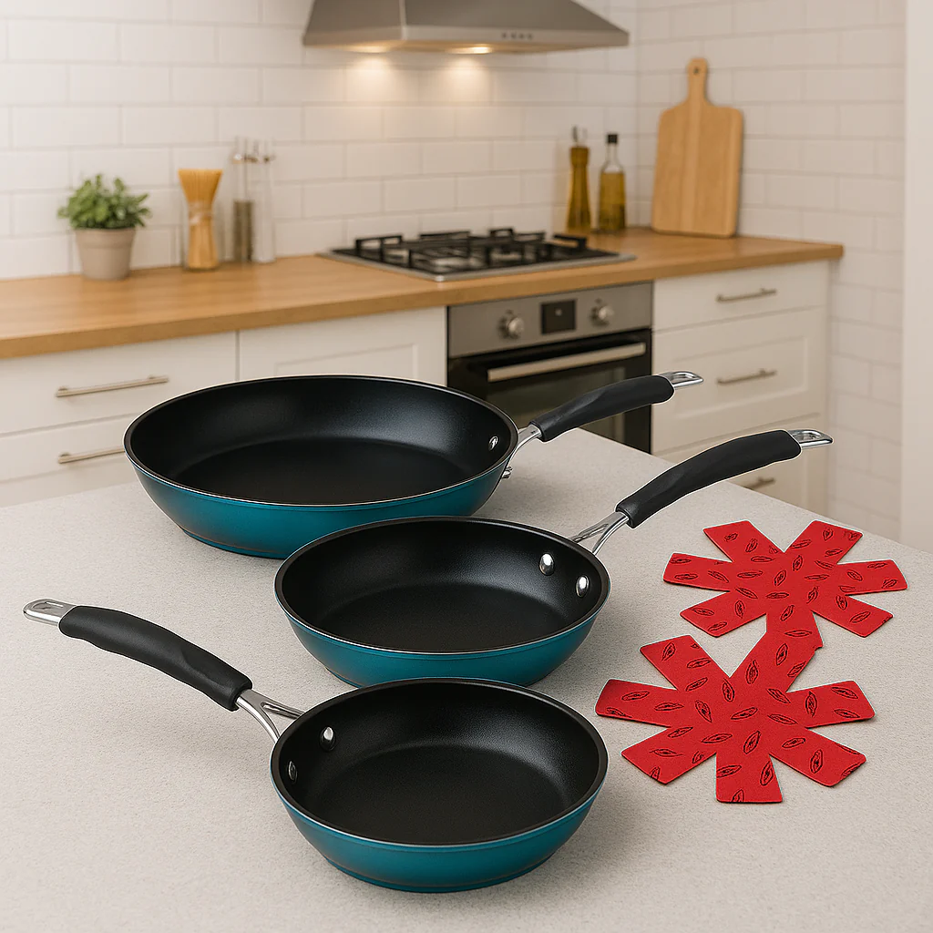 SET 3 SARTENES 20-24-28 ALUMINIO FORJADO MIDNIGHT BLUE