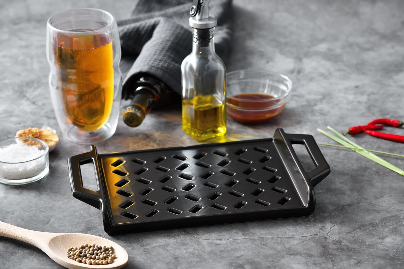 GRILL ASADOR BBQ RECTANGULAR 30 CM CERAMICA GRES