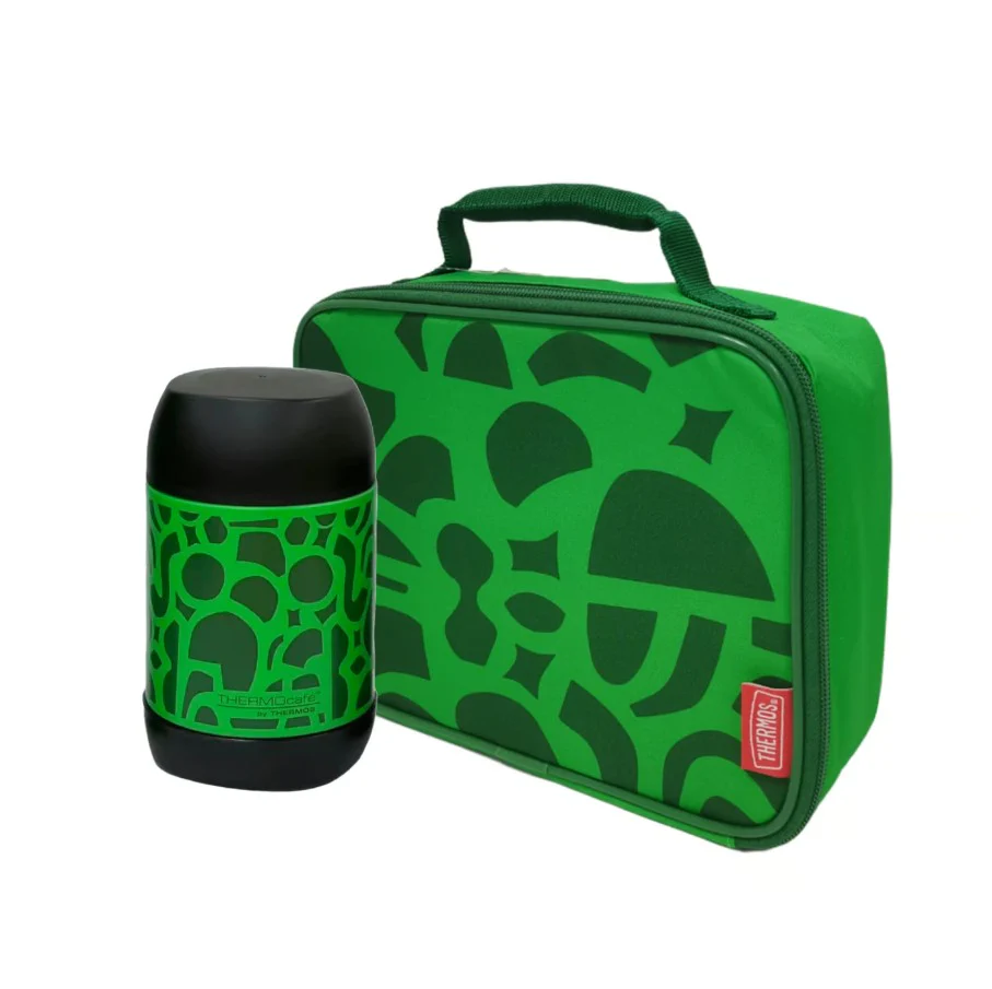 PACK TERMO COMIDA 500 ML + LONCHERA DISEÑO VERDE