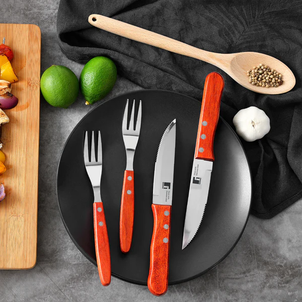 SET 4 TENEDORES DE CARNE ACERO INOXIDABLE BBQ