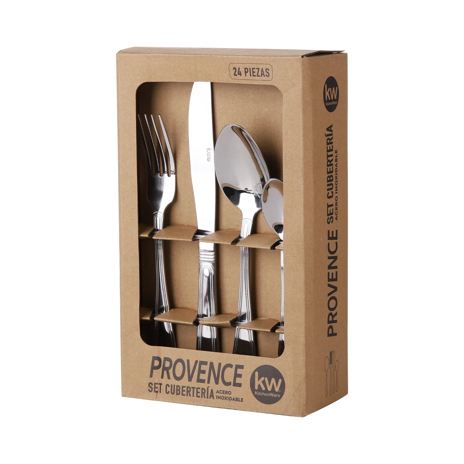 SET CUBERTERÍA 24 PIEZAS ACERO INOXIDABLE PROVENCE