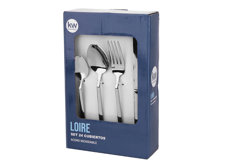 SET CUBERTERÍA 24 PIEZAS ACERO INOXIDABLE LOIRE