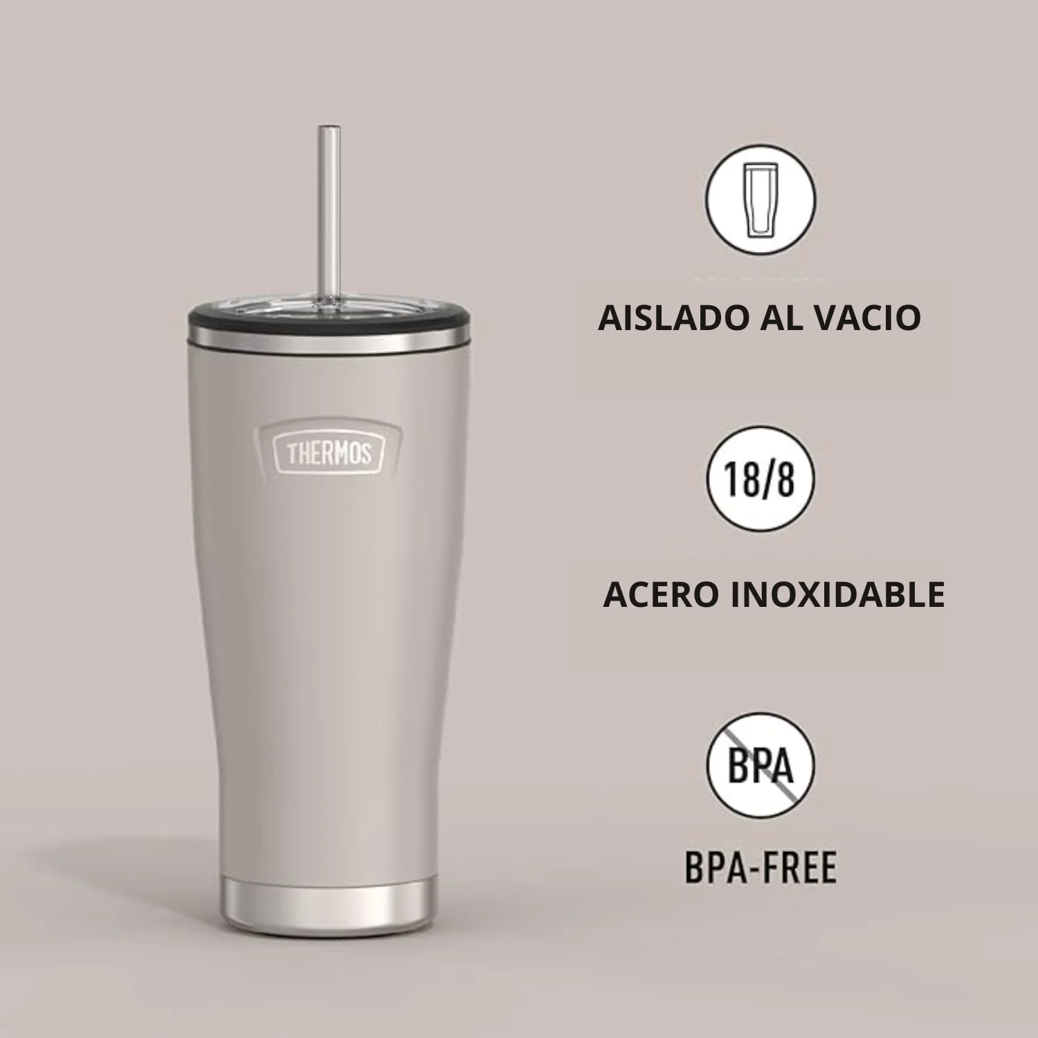 TERMO MUG ICON ACERO CON BOMBILLA 710ML SANDSTONE