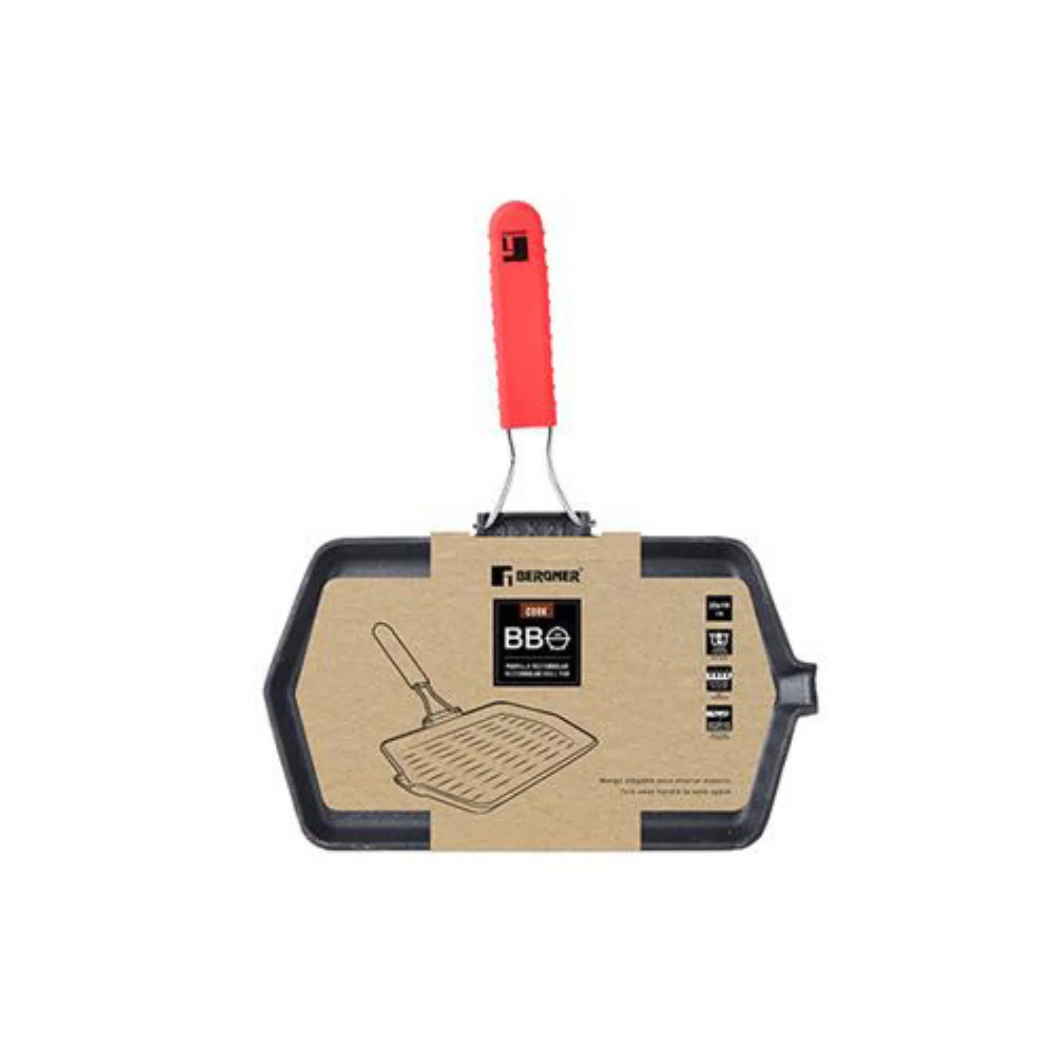 ASADOR RECTANGULAR 34CM HIERRO FUNDIDO BBQ