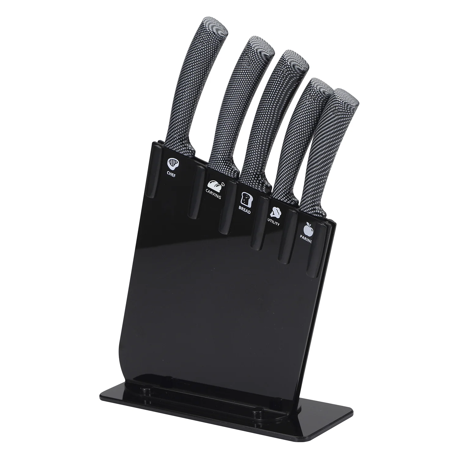 SET 5 CUCHILLOS CON SOPORTE JARAMA GT BLACK