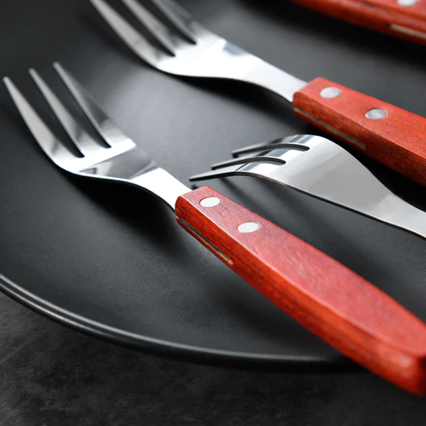 SET 4 TENEDORES DE CARNE ACERO INOXIDABLE BBQ