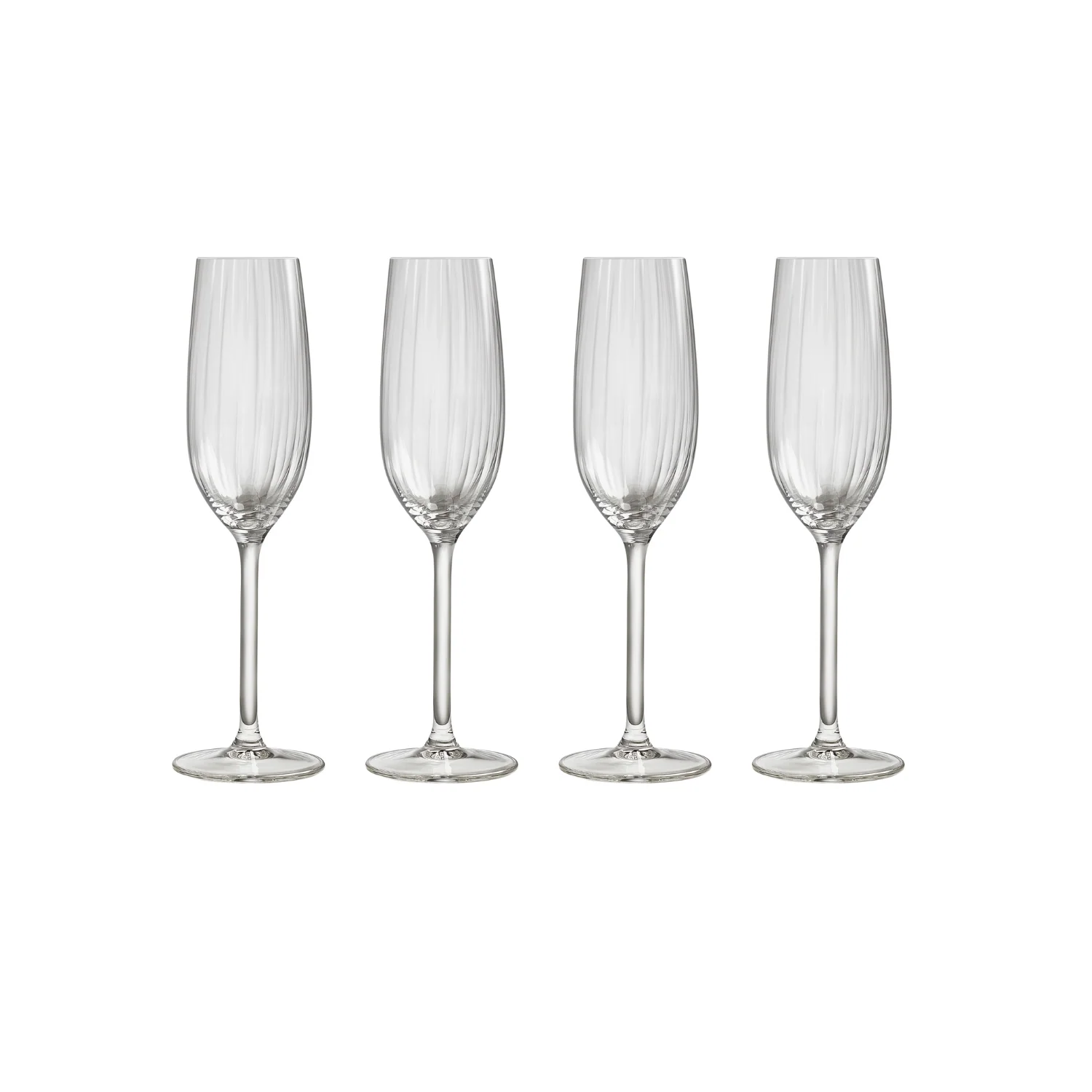 SET 4 COPAS FLAUTA PLISSE 210 ML